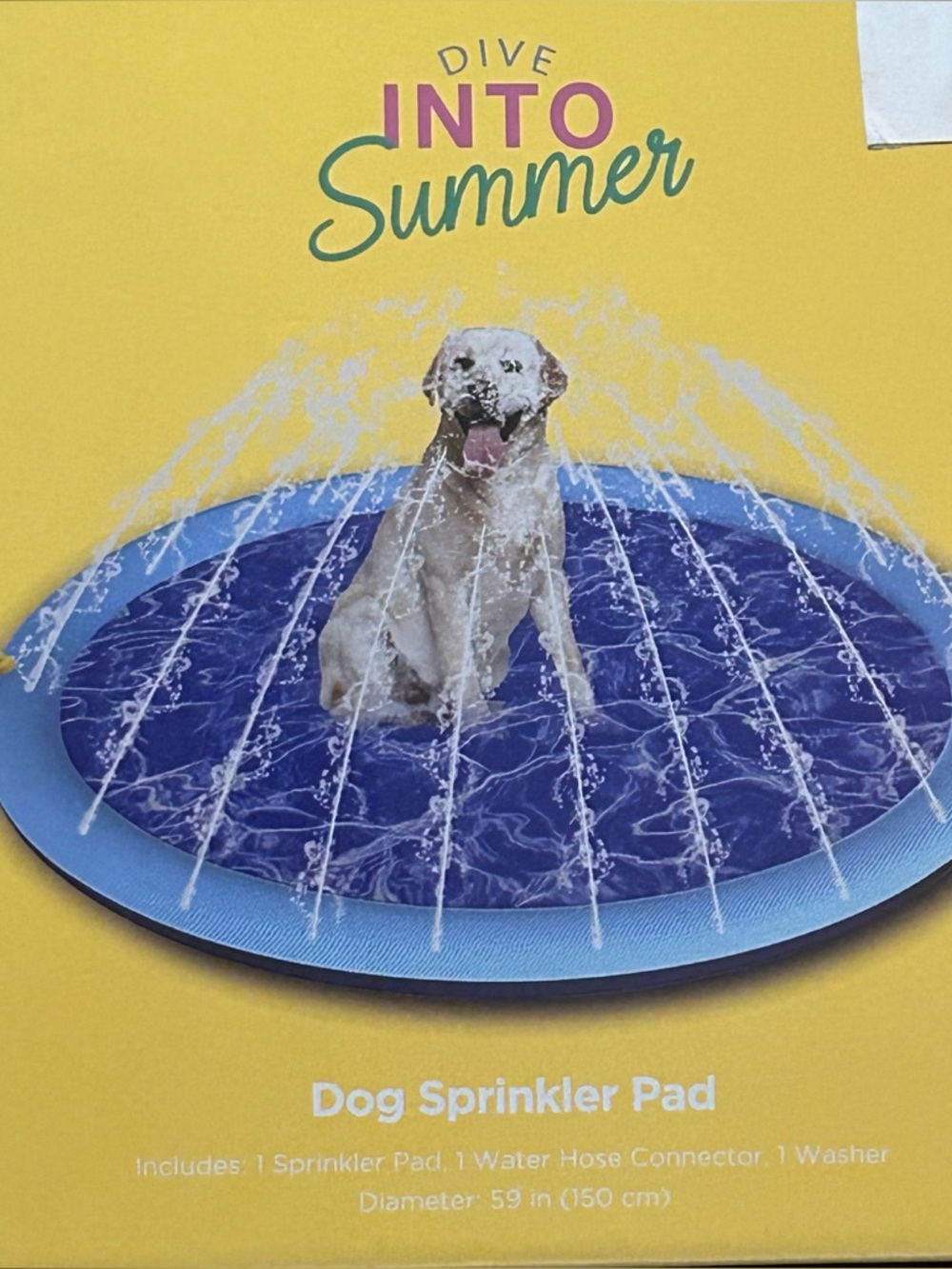 Dive into Summer Dog Sprinkler Pad Keep Your Pet Cool this Summer 59" Diameter